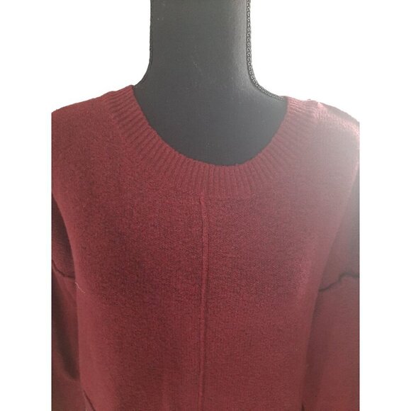 Ruby Moon Burgundy Lightweight Sweater Size M Business Casual Office Wear Chic - Picture 2 of 8